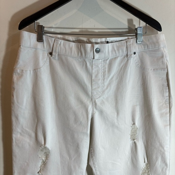 HUE Sz XL Double Cuffed Ultra Soft Distressed Pull  On High Rise Jeggings NEW - Picture 5 of 11